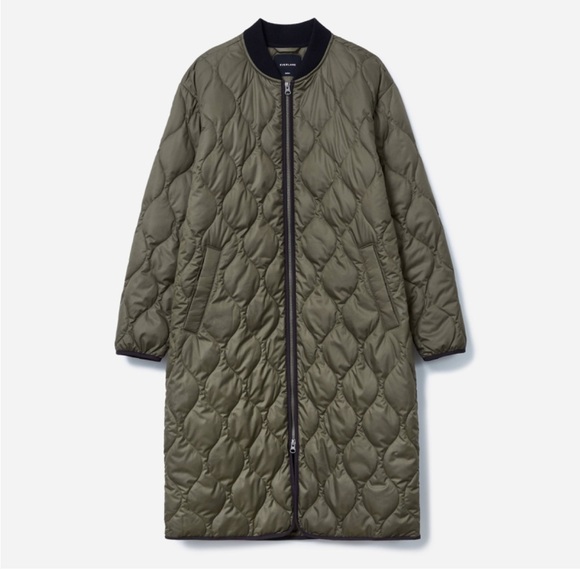 Everlane Jackets & Coats Everlane The Renew Long Liner Xs Green